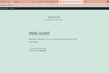 hasil instalasi wordpress dixampp